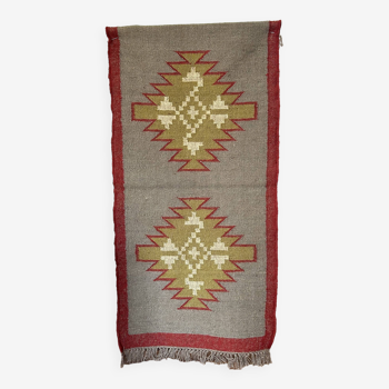 2.5 x 5 Ft - Jute\Wool Handwoven Kilim,Home Decor,Wall Tapestry,Indian Traditional RUG\CARPET