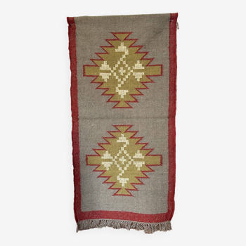 Kilim tissé à la main en jute et laine