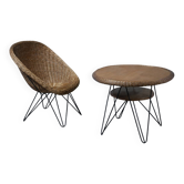 Armchair & coffee table Teun Velthuizen - Vintage 1950