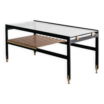 Santambrogio & De Berti Table basse en bois années 60 design Moder