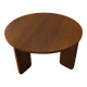Round table in dark oak veneer