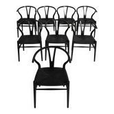 Set of 8 “Wishbone Chair” “CH24” chairs by Hans J. Wegner, 1990