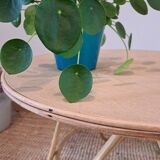 Vintage round bamboo and rattan table