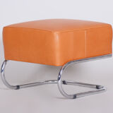 Orange Slezak foot stool made in 1930s Czechia