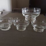Set of 4 engraved crystal bowls - 1920s/1930s