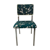 Chaise métal chromé et tissu japonisant