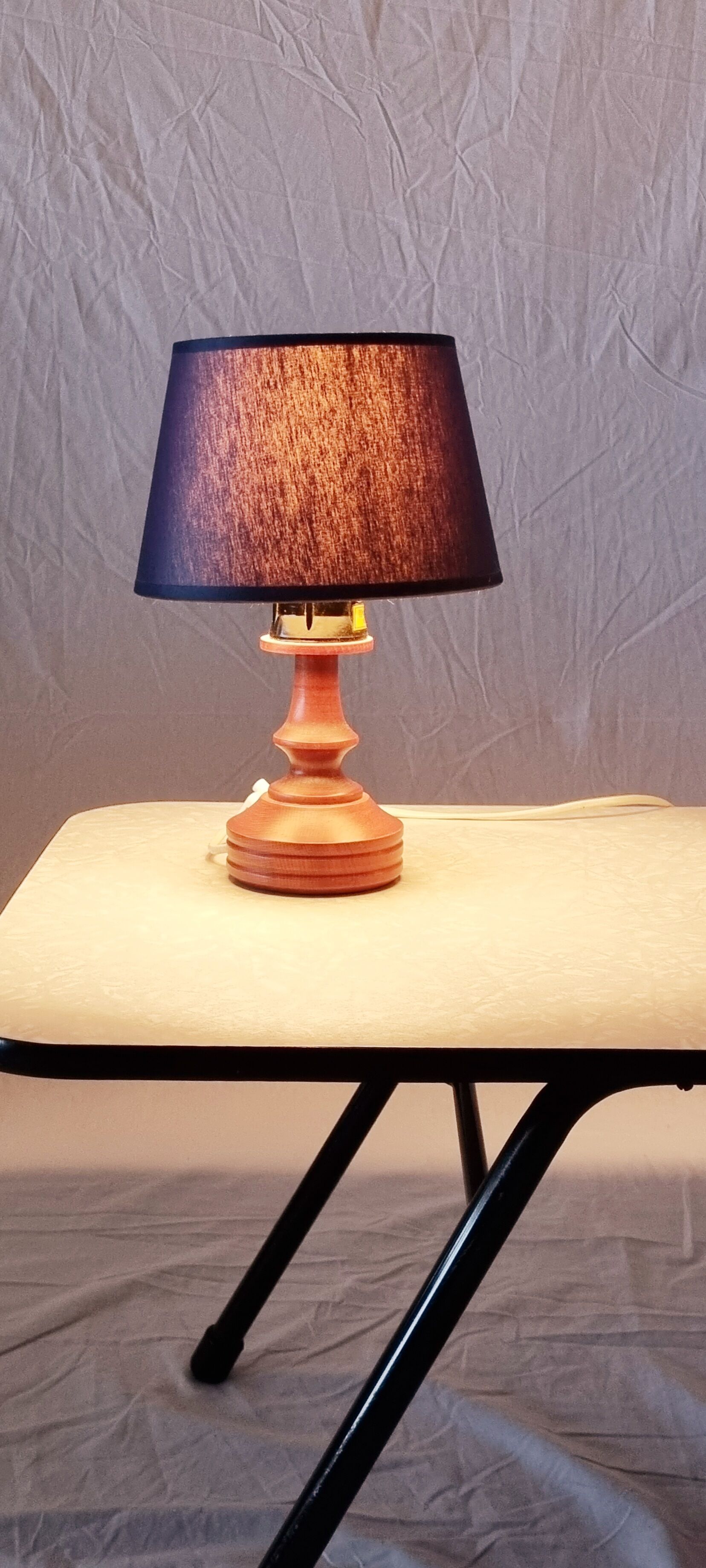Set of 2 small wooden table or bedside lamps by aka lighting, germany