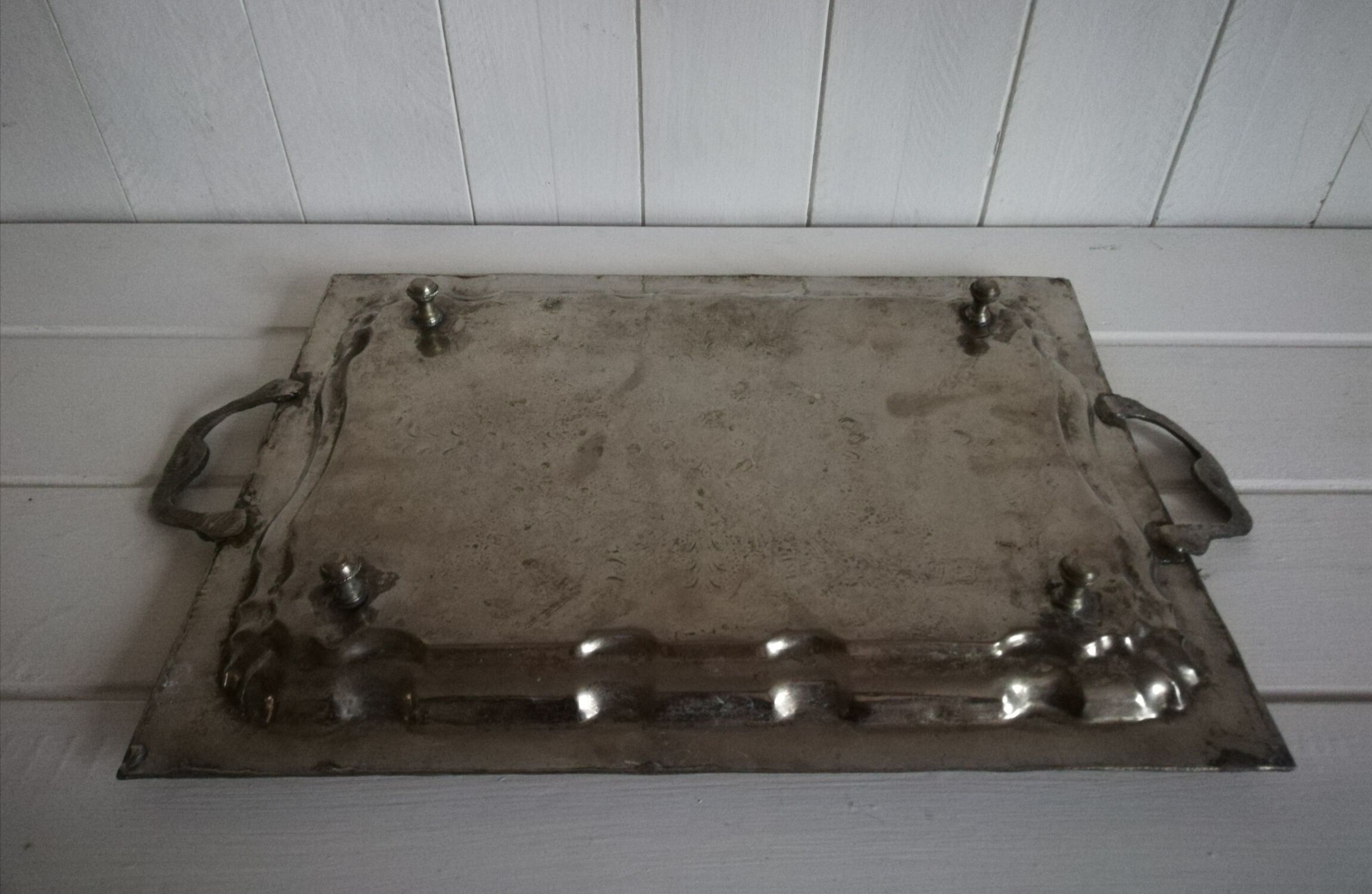 Silver metal tray