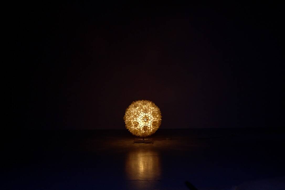 Mother-of-pearl table lamp by Rausch, Germany circa 1960s.