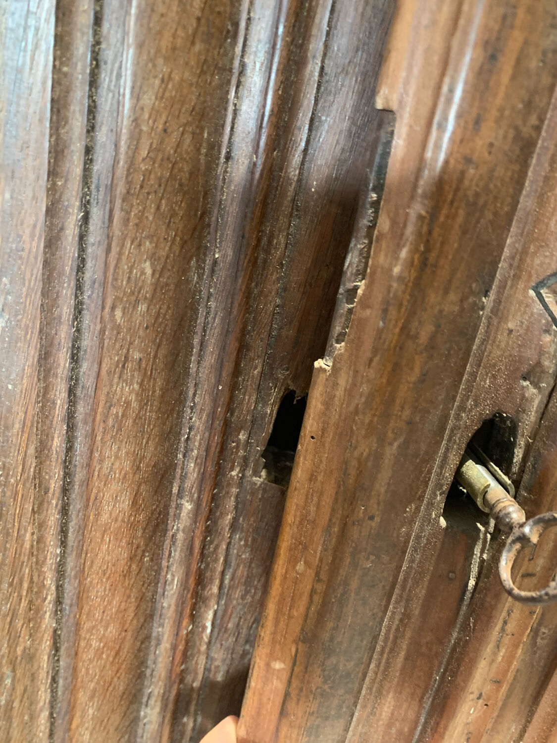 Old 18th century walnut and oak bonnet maker