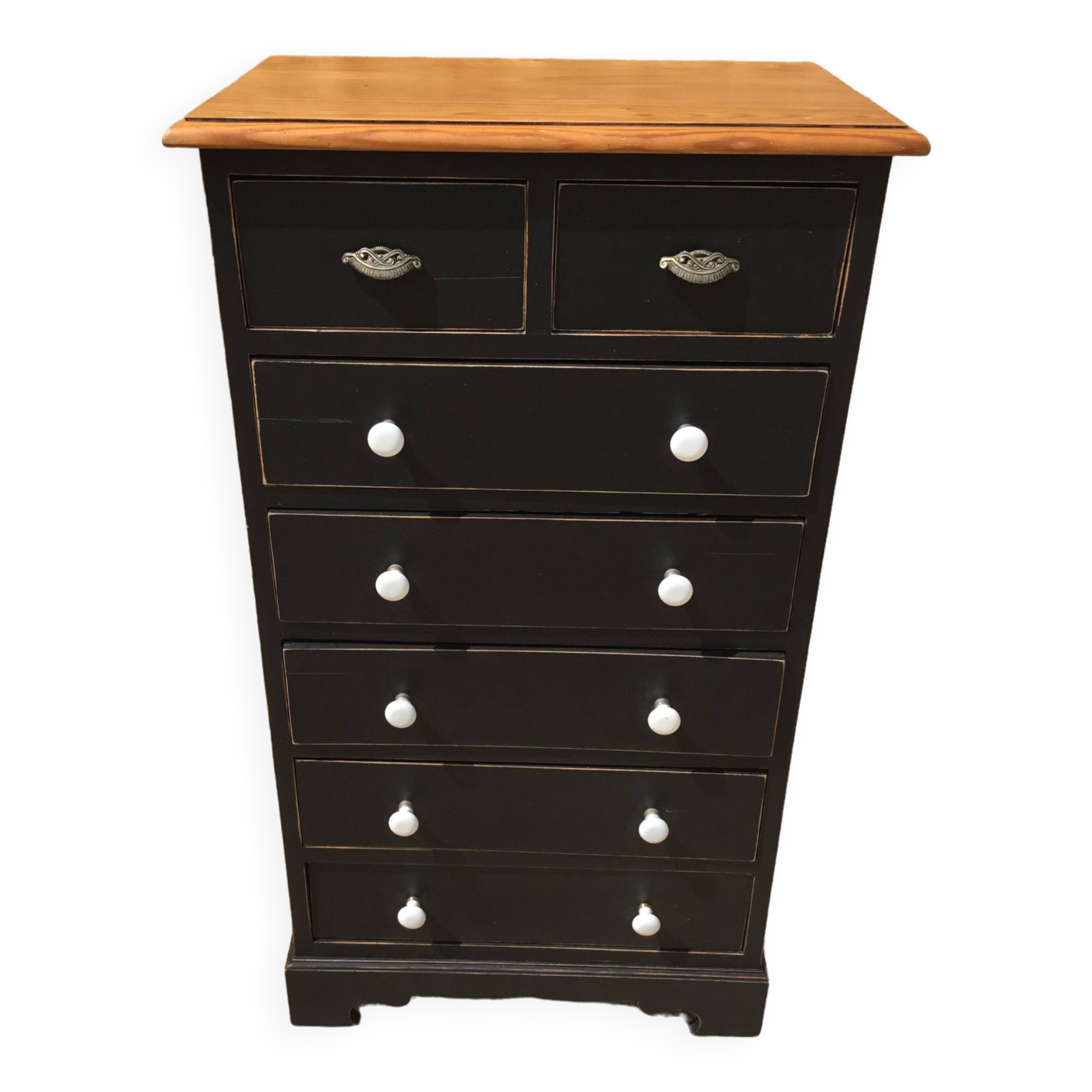 Chiffonier from the 1980s in black patinated fir