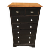 Chiffonier from the 1980s in black patinated fir