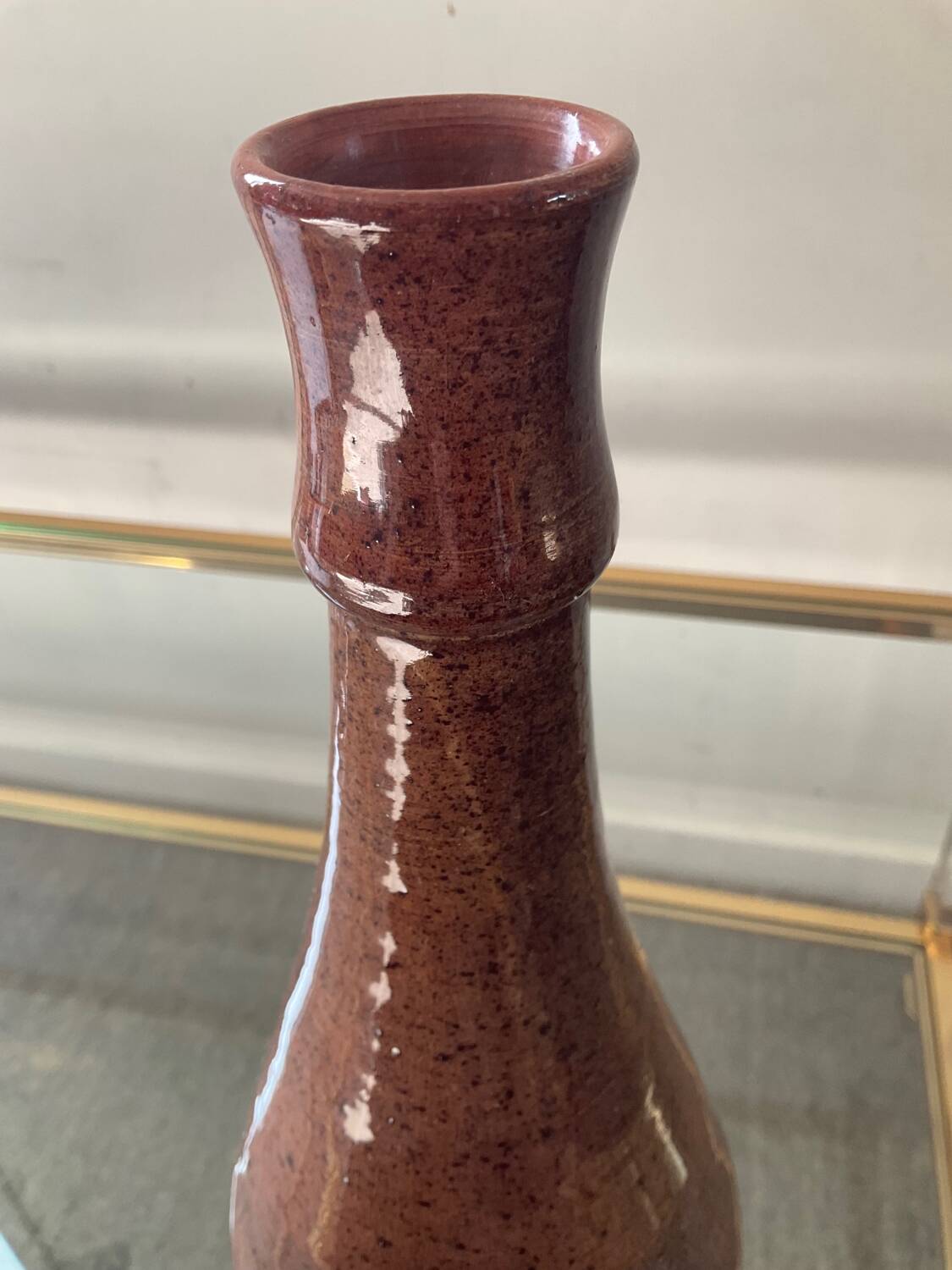 Vintage glazed terracotta vase