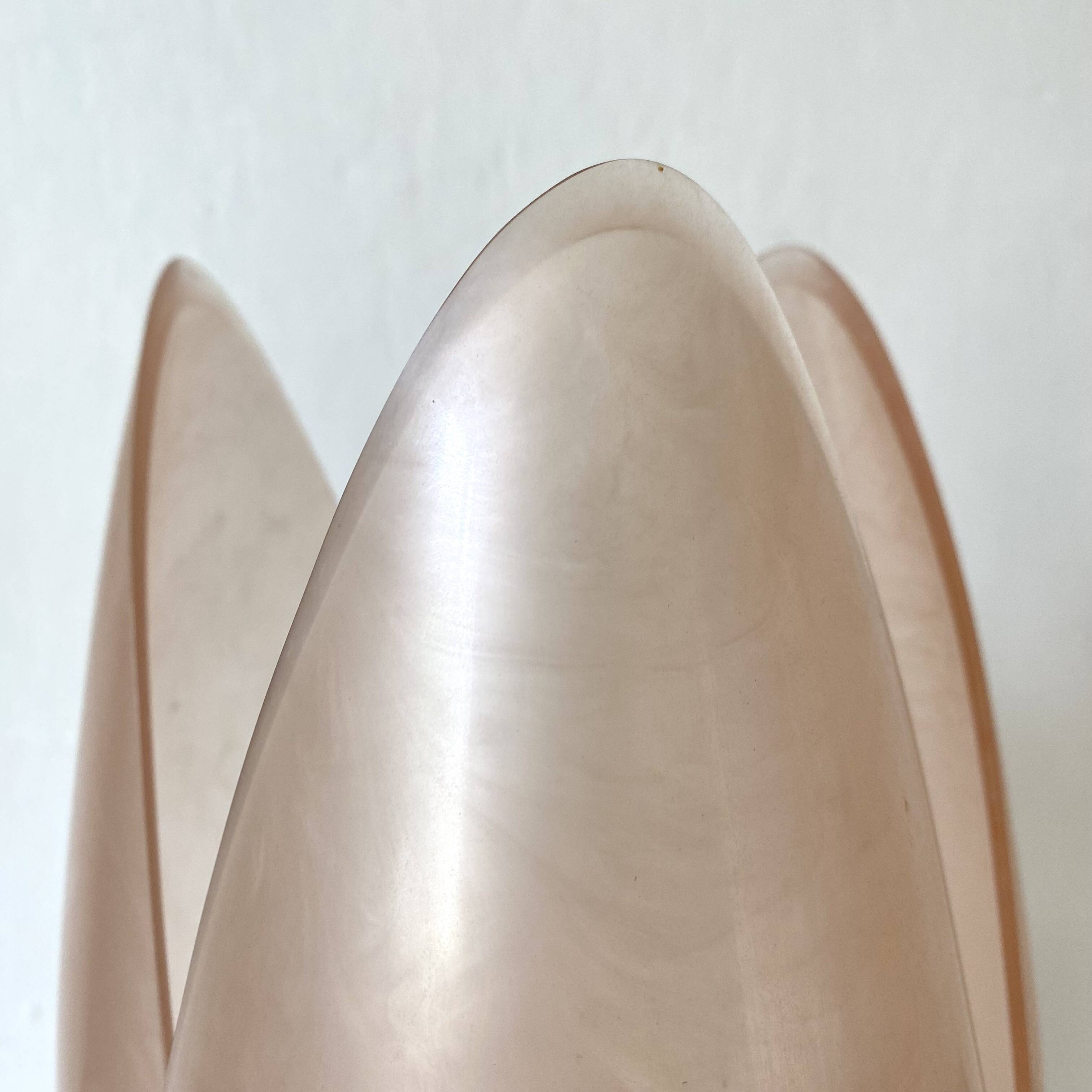 Pink tulip lamp by Laurent Rougier, 70s-80s