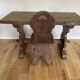 Rustic Spanish table and chair from the late 19th / early 20th century in solid oak.