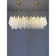 Contemporary Clear “Conchiglie” Murano Glass Rectangular Gold Chandelier by