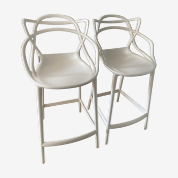 Tabourets Masters Blanc de Philippe Starck pour Kartell