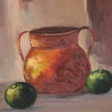 Nature morte au vin et aux fruits par E.W. Freu