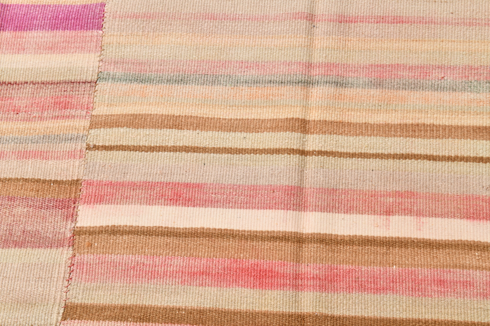Striped wool kilim rug, 216x292 cm