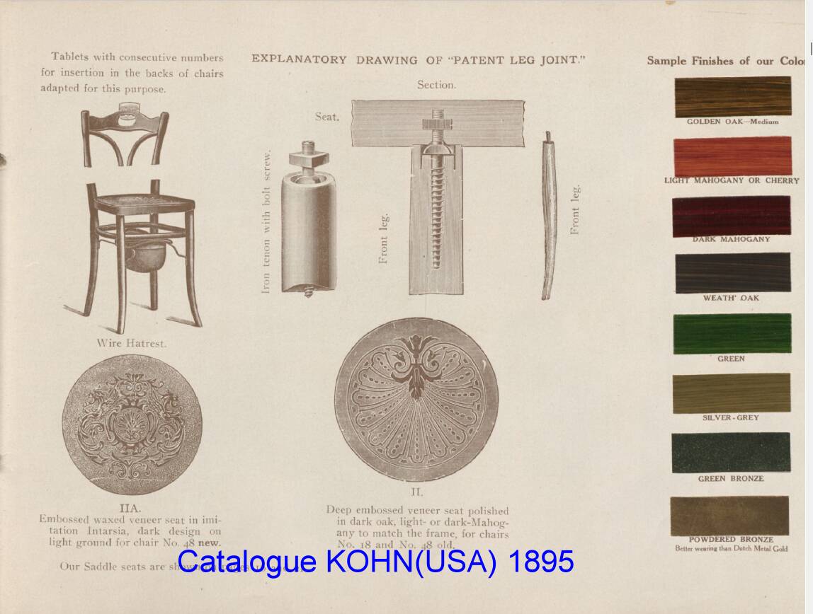 Chaise Kohn n°20 teinte "Cherry" d'origine, vers 1900