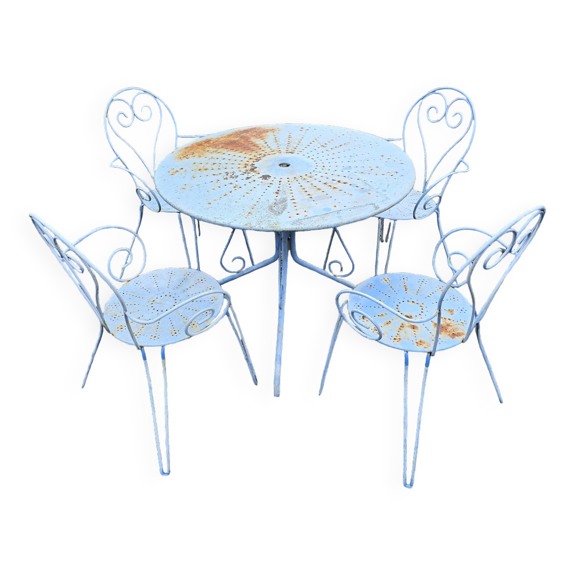 Wrought iron garden furniture