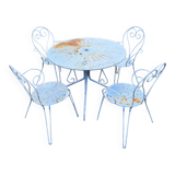 Wrought iron garden furniture