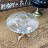 Glass cup molded on carved exotic wood