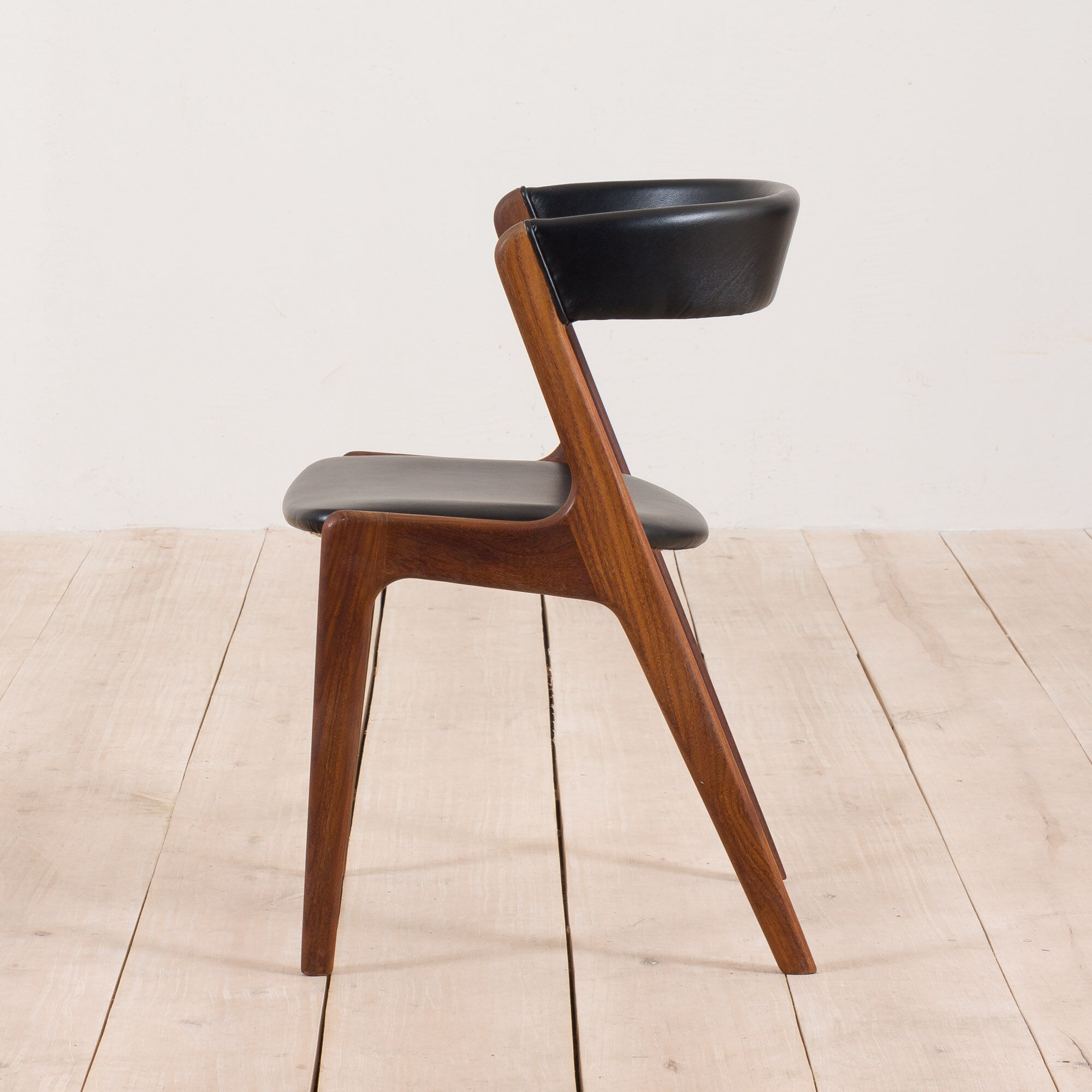 Kai Kristiansen Fire chair in new black aniline leather, Denmark, 1960s