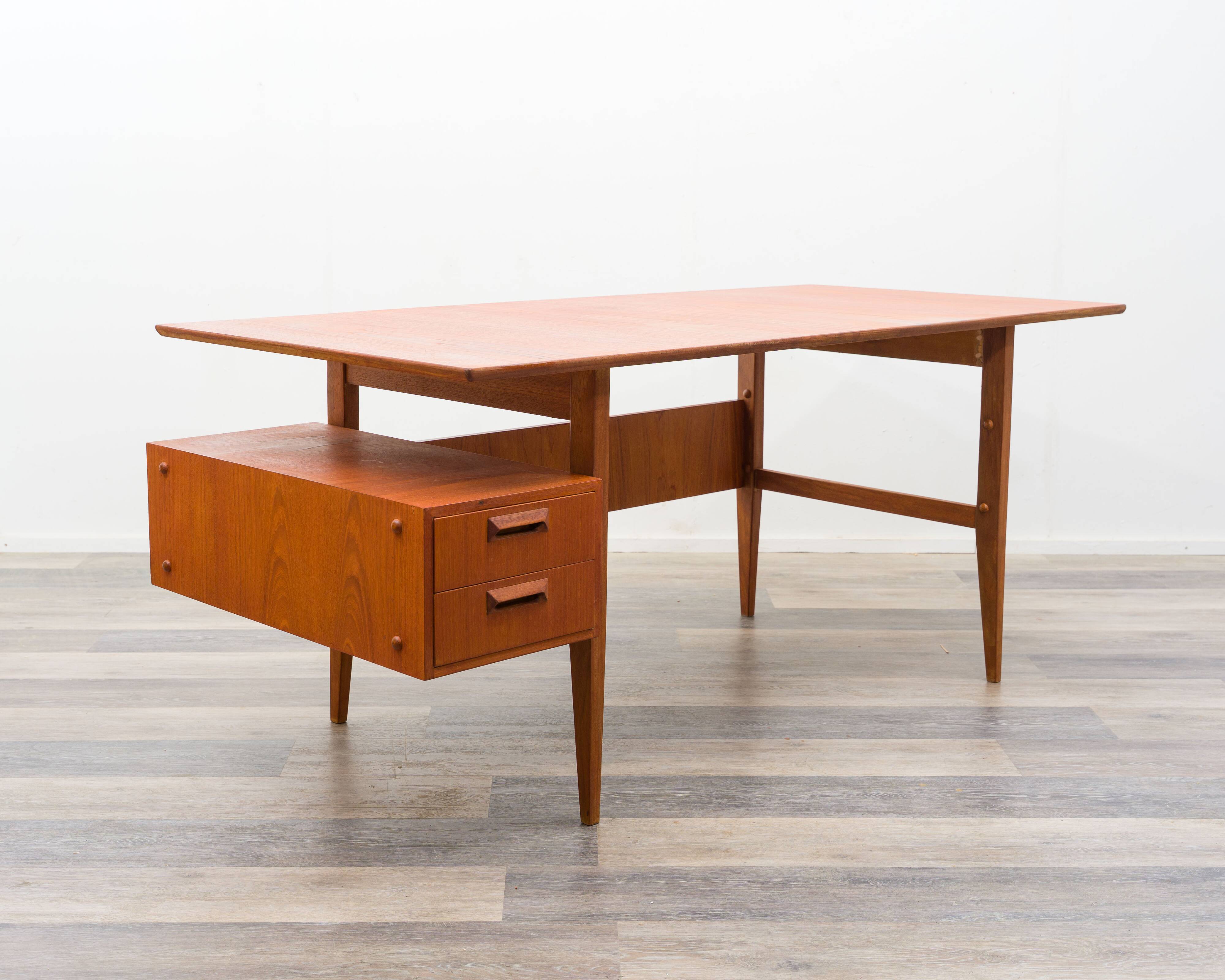 Filigree Danish-style desk, 1960s, in teak