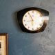 Vintage formica clock silent trapezoid wall clock "Romatic black"