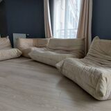 TOGO Banquette' 2 places velours ras beige Ligne Roset 1980