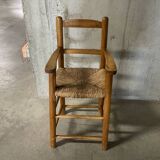 High straw chair for children