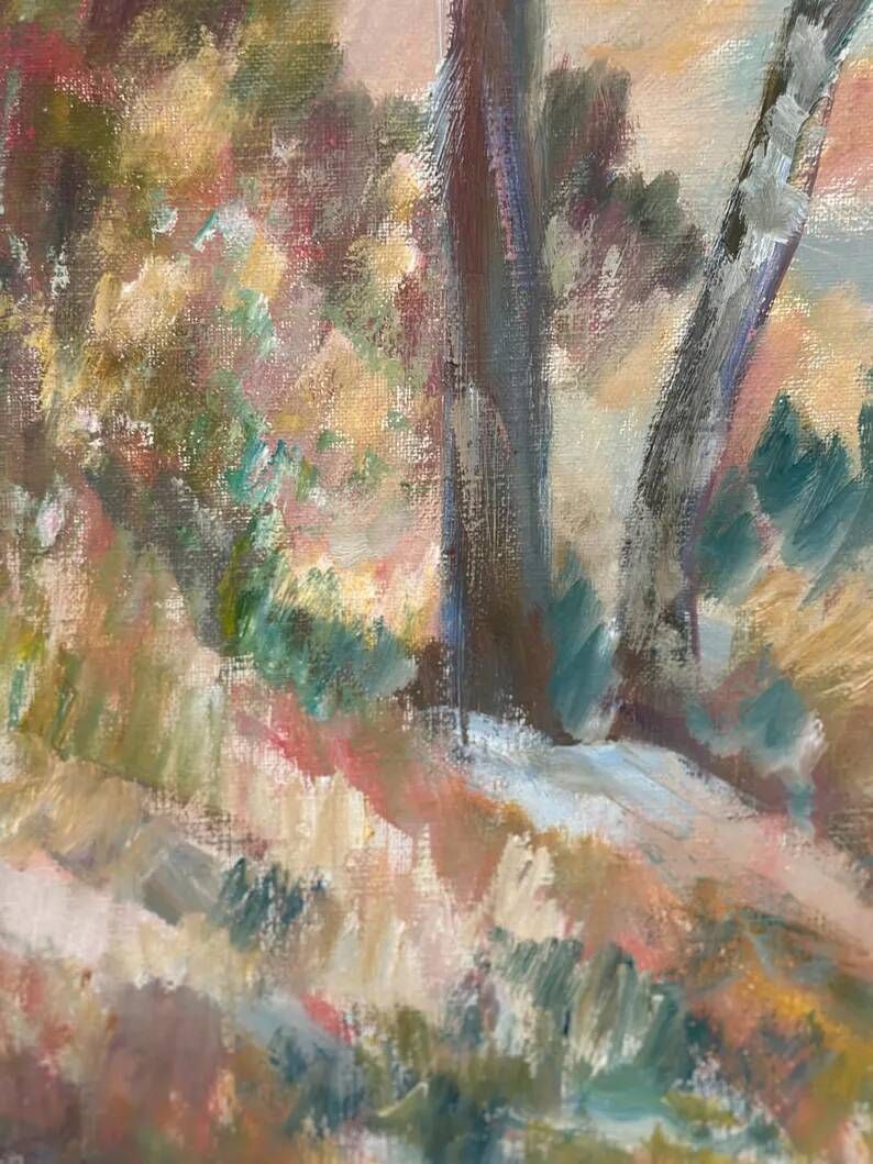 Large Original Swedish Oil on Canvas - “Forest” by Katharina Fontain - Signed - Vintage & Framed - 60 × 80 cm (23.6" × 31.5")