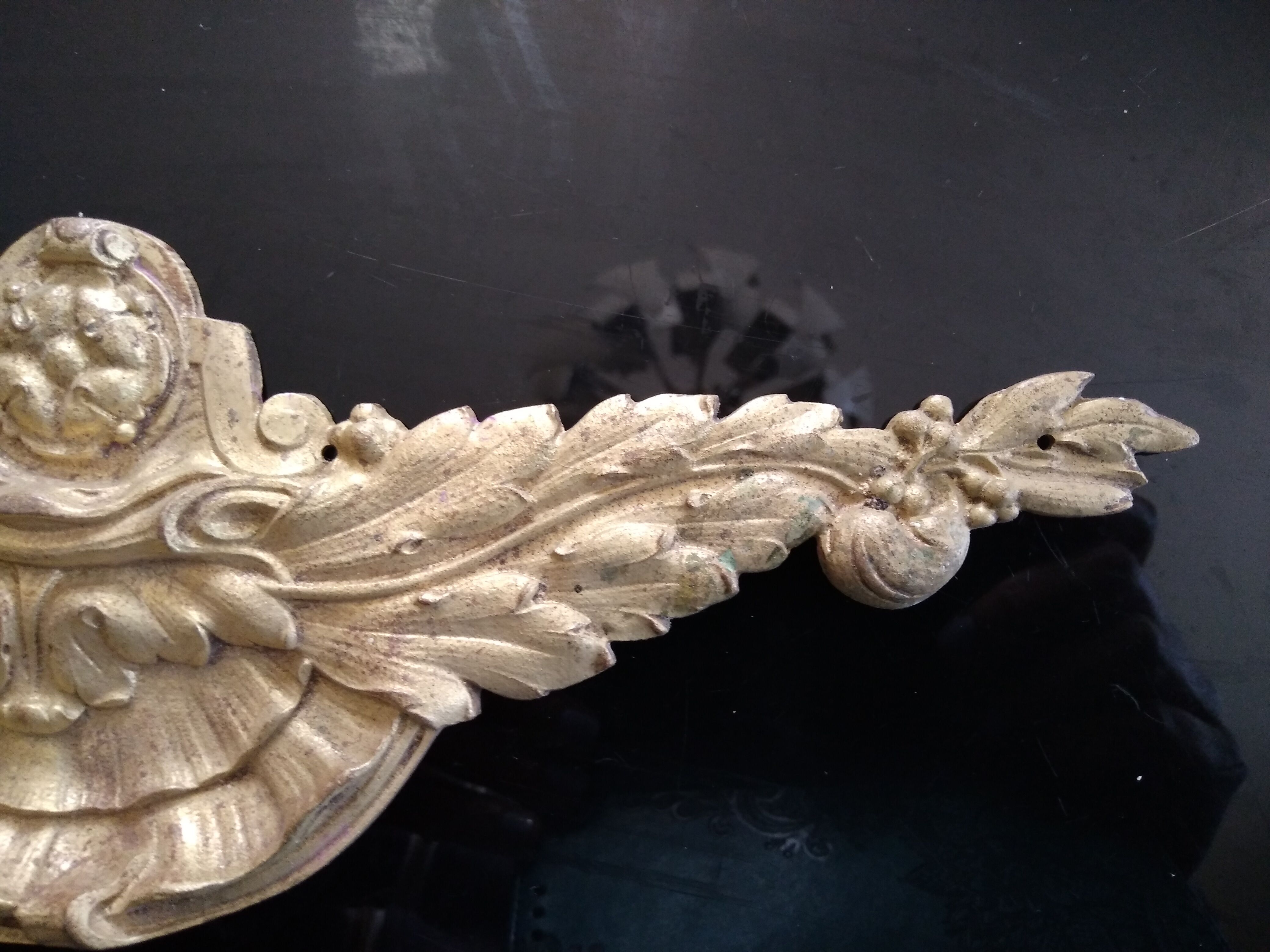 Gilded bronze pediment