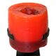 1970 wrought iron candlestick with its period coloured candle.