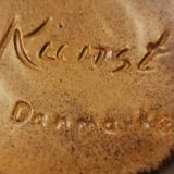 Ceramic vase in earthy/brownish/beige colours and tones. Judi Art, Denmark 1970s