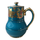 Old and rare green Sadler ceramic coffee maker with gold patterns, Vintage 1950 English coffee maker