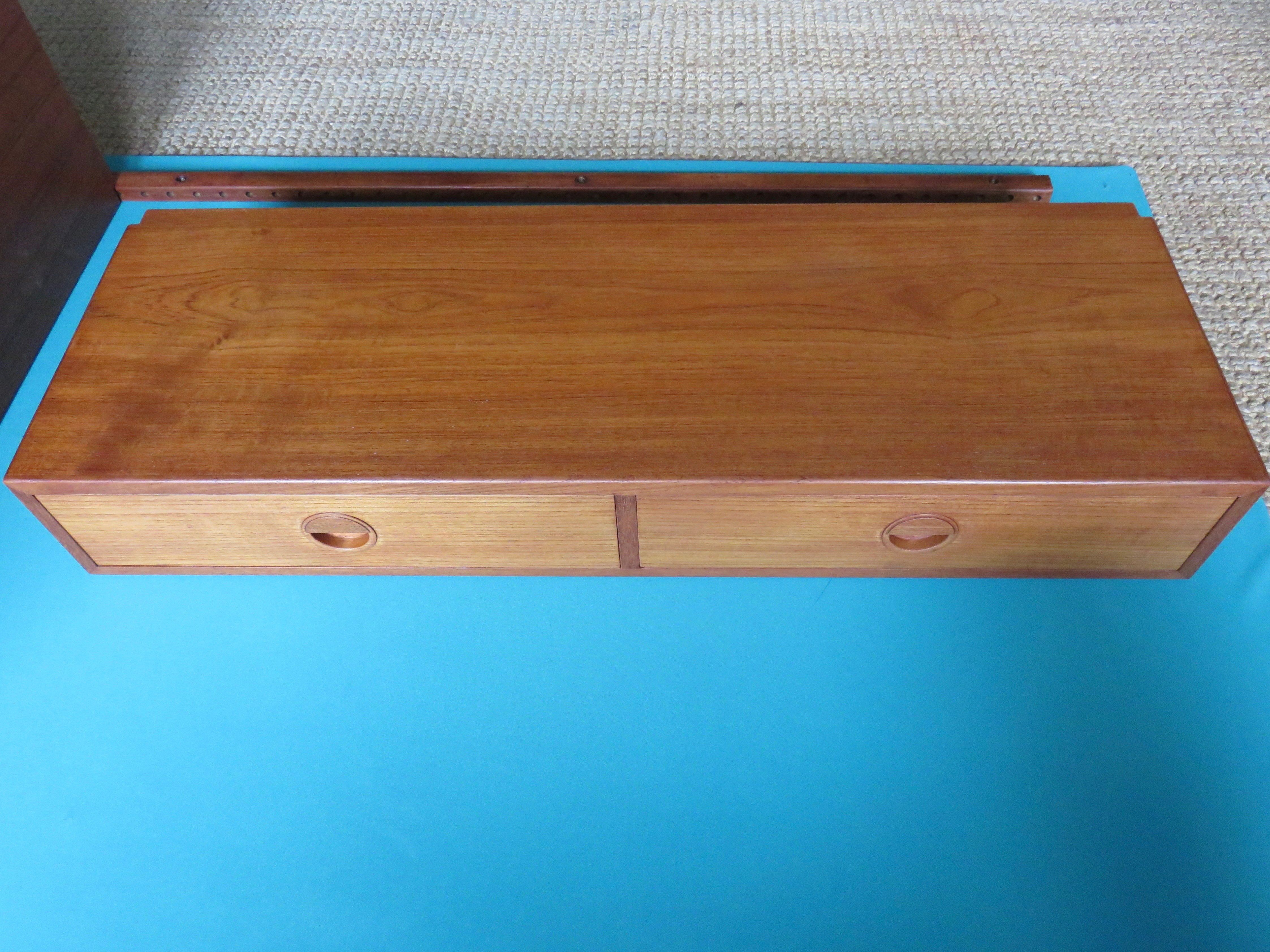 Library coffered suspended in teak, Denmark, 50 years