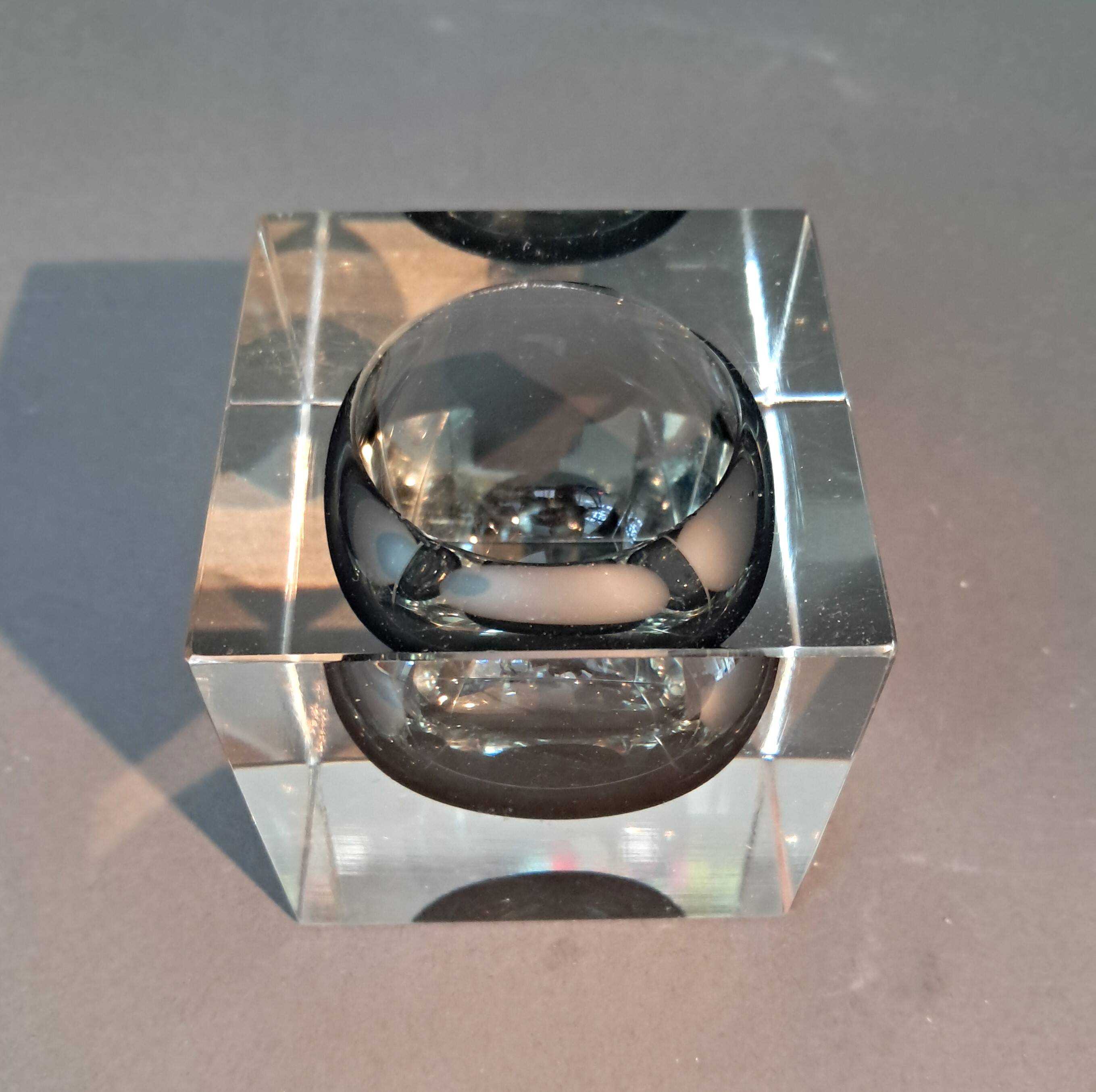 Cendrier moderniste en verre de murano Flavio Poli pour Seguso 1960.