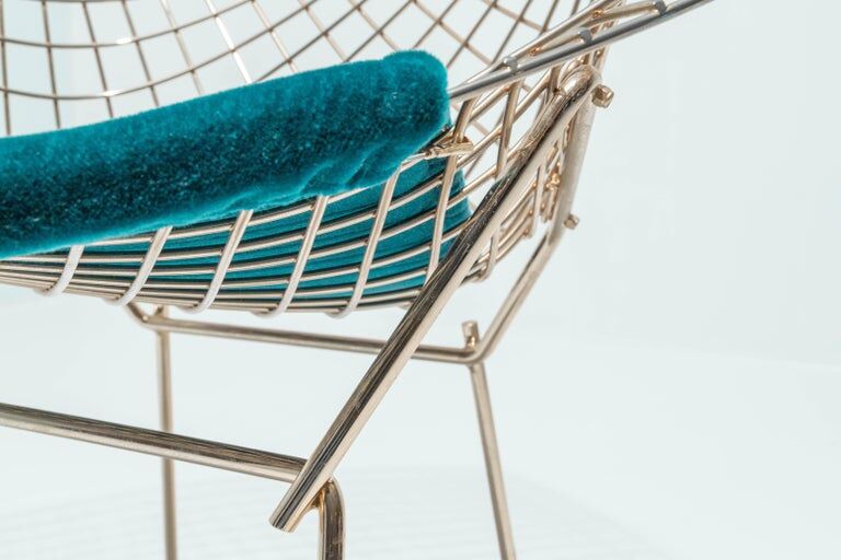 18K gold diamond chair Harry Bertoia for Knoll International USA