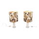 Pair of travertine lamps with three lights, Italy, 1970