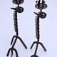 Paire de bougeoir Vintage fer forgé zoomorphe girafe