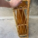 Vintage wall rattan shelf