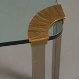 Vintage bronze and glass small coffee table by Peter Ghyczy, Germany 1970s