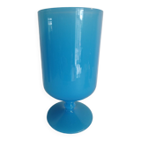 Blue vase on opaline pedestal
