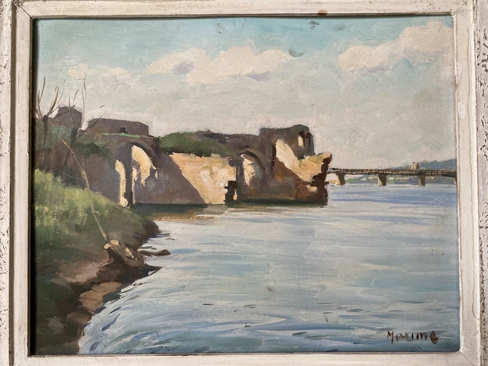 Countersigned lithograph Claude Hemeret Bouquet of blue flowers 43/175