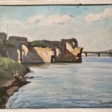 Countersigned lithograph Claude Hemeret Bouquet of blue flowers 43/175