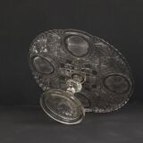 Clear Art Deco Cake Stand Pressed Glass Vintage Cake Stand SIV Deposé