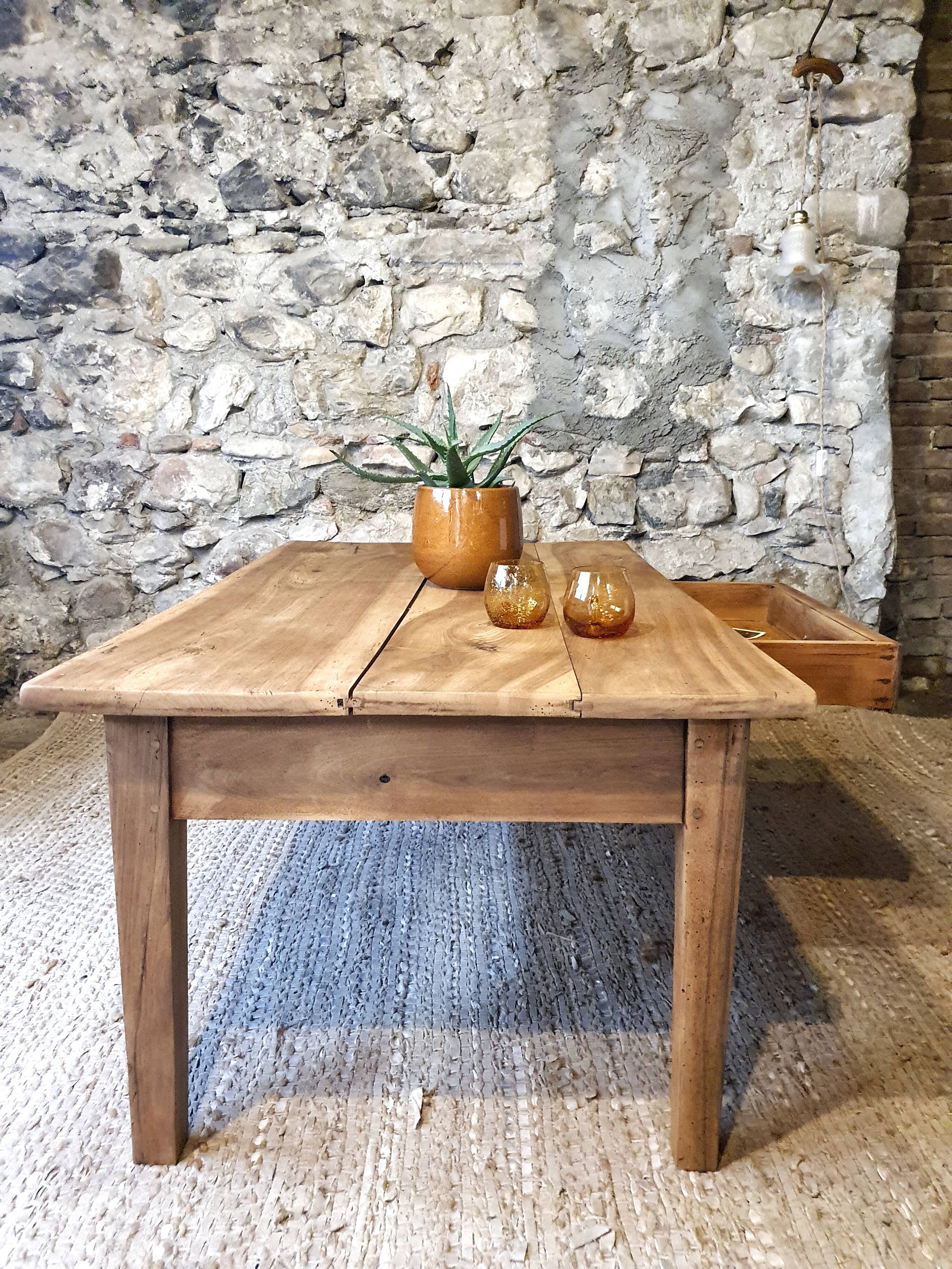 Old coffee table in solid wood