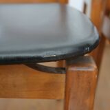 6 Scandinavian beech skai chairs